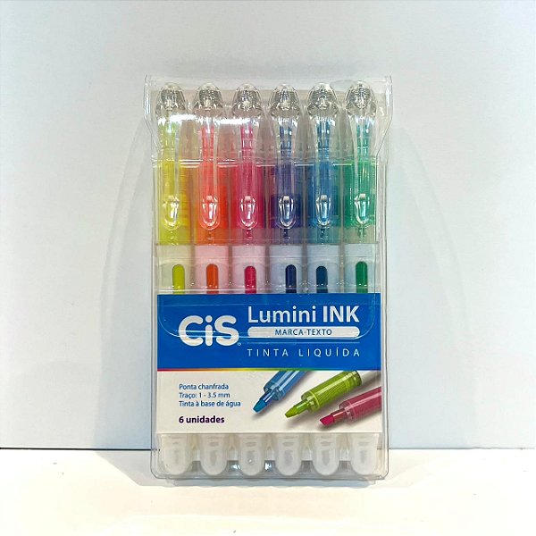 Estojo C/6 Marca Texto Lumini Ink Neon Sortido-cis