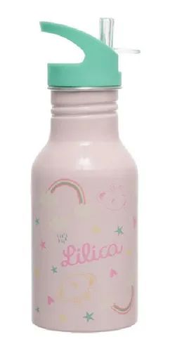 Garrafa Alum 500ml Lilica Rainbow Rosa - Pacific