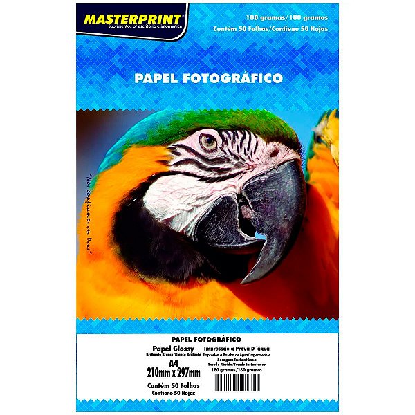 Papel Fotografico A4 180g 50f Imper - Masterprint