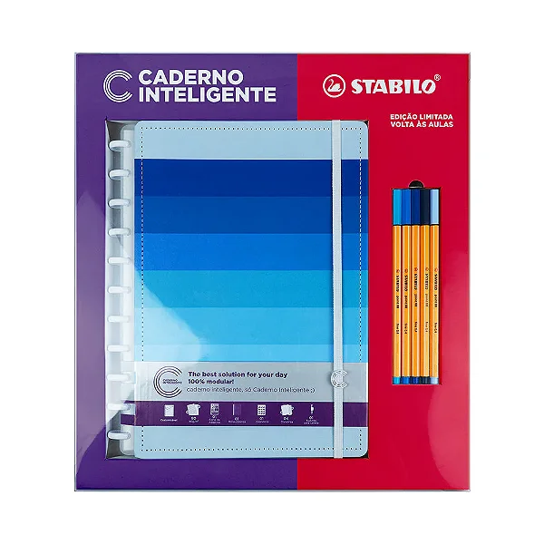Caderno Grande Shades Of Blue -caderno Inteligente