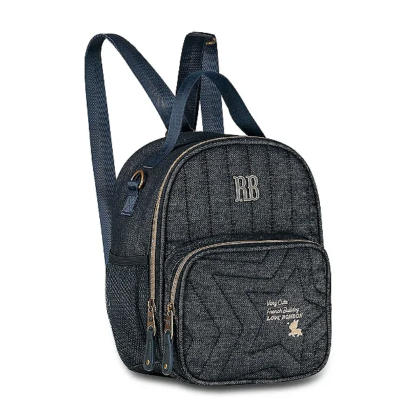 Lancheira Térmica 2 Em 1 Rebecca Bonbon Denim Vintage 10" Rb27028 - Clio