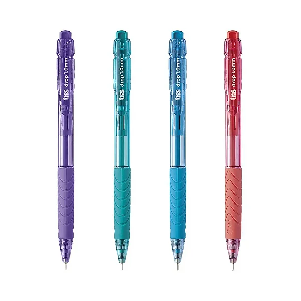 Caneta Esf 1,0mm Retratil Drop Tinta Azul - Tris