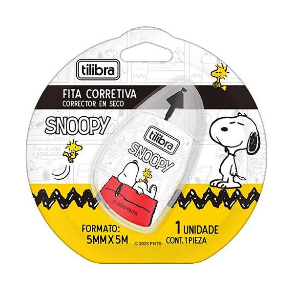 Fita Corretiva Blister Snoopy - Tilibra