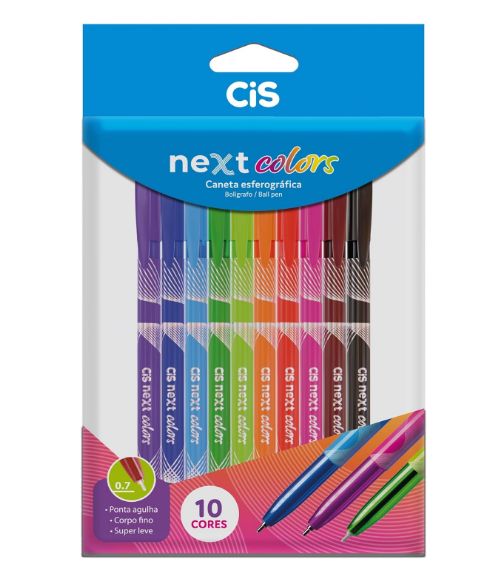 Blister C/10 Canetas 0.7mm Next Colors - Cis