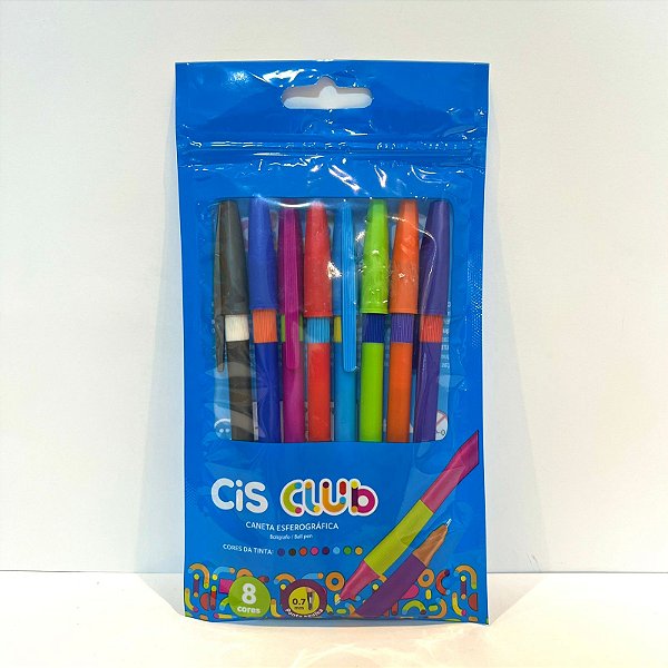 Blister C/8 Canetas 0.7mm Club Sortidas - Cis