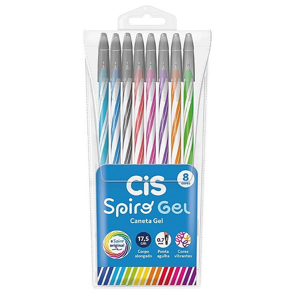 Estojo C/8 Caneta Spiro Gel Sortida - Cis