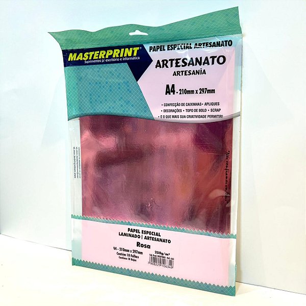 Papel Lamicote A4 250g 10f Rosa - Masterprint