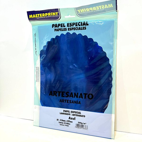 Papel Lamicote A4 250g 10f Azul - Masterprint
