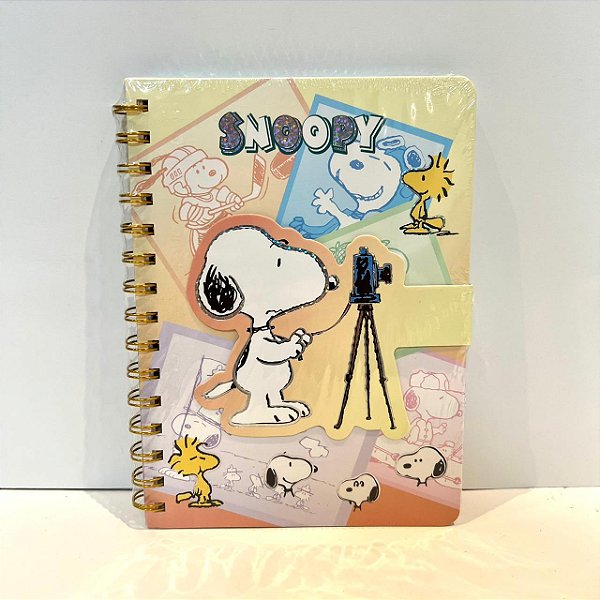 Caderno C/fecho Velcro Snoopy Fotógrafo - Ldr