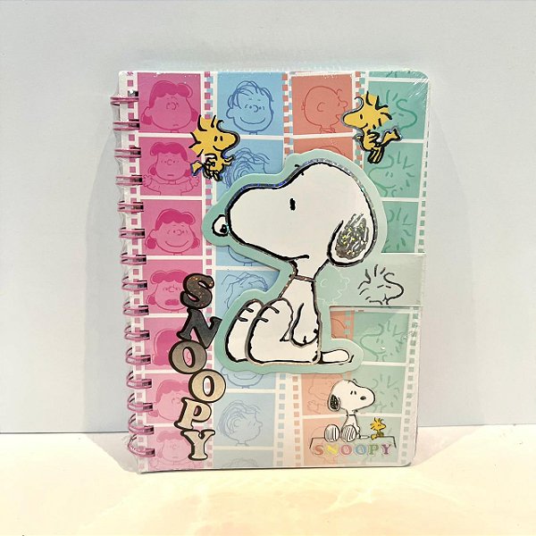 Caderno C/fecho Velcro Snoopy Sentado - Ldr