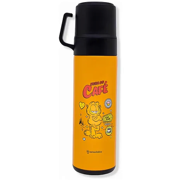 Garrafa 600ml Termica C/tampa Dupla Garfield- Zona