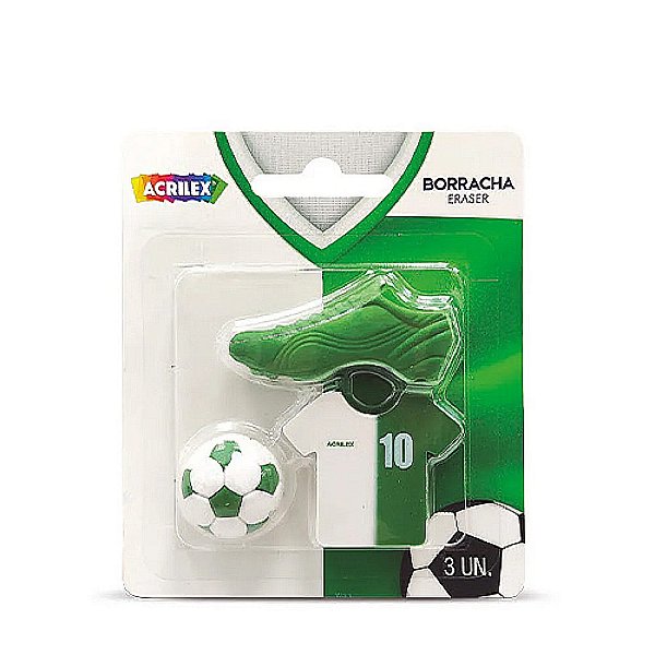 Borracha Futebol Verde E Branca - Acrilex