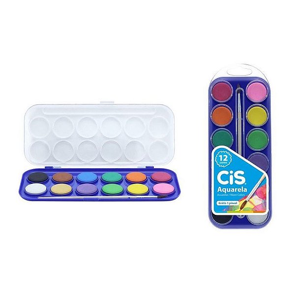 Aquarela A Base De Agua 12 Cores - Cis