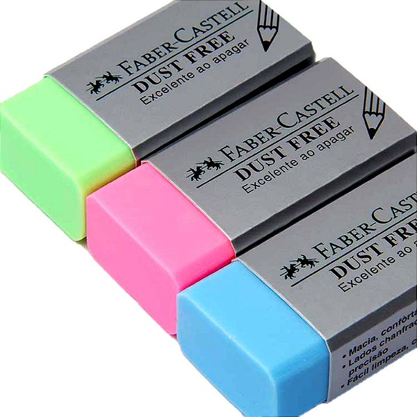 Borracha Dust Free Liso Sortido - Faber Castell