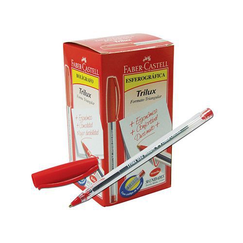 Caneta Esf Trilux C/50 Media Vermelha - Faber