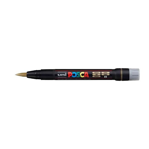Caneta Brush Posca Ouro - Uni