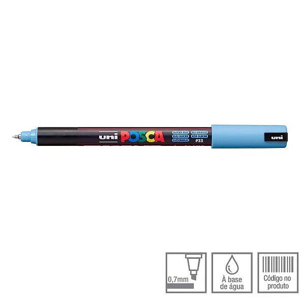 Caneta Pin Type 0,7mm Posca Azul Glacial - Uni