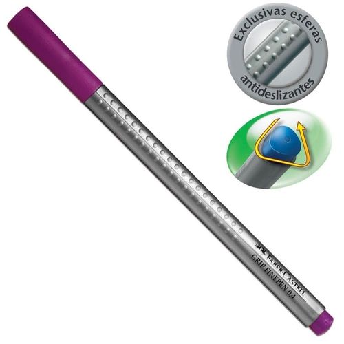 Caneta Grip Ponta Ultra Fina Lilas - Faber