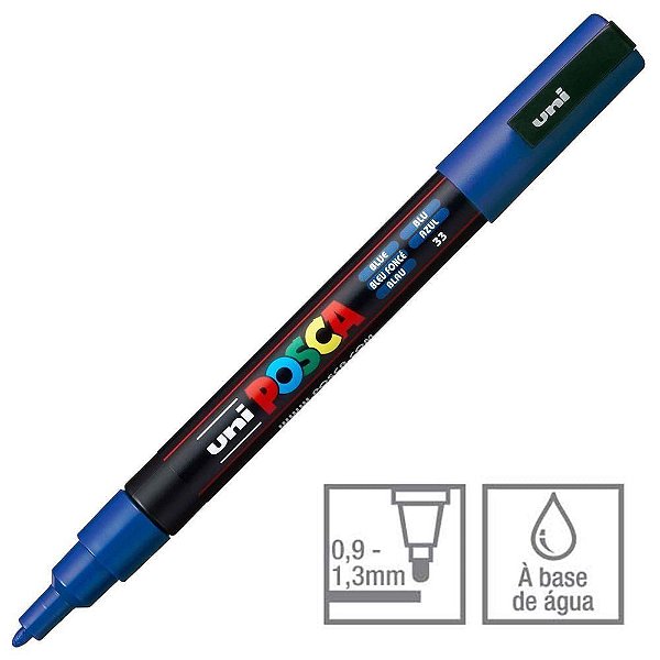 Caneta Bulled Shaped Posca 3m Azul - Uni