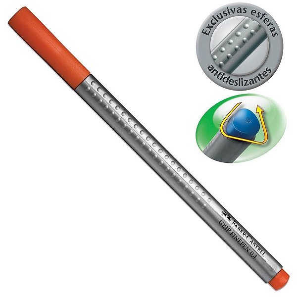 Caneta Grip Ponta Ultra Fina Laranja - Faber