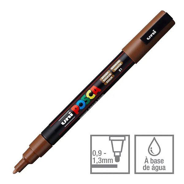 Caneta Bulled Shaped Posca 3m Marrom - Uni