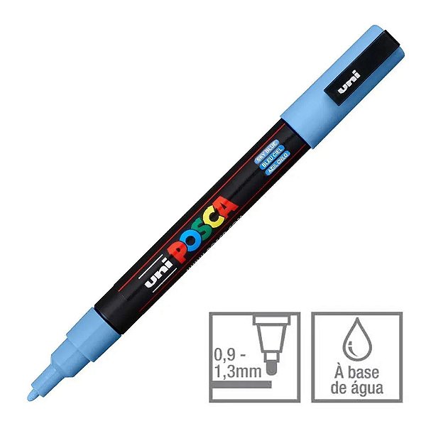 Caneta Bulled Shaped Posca 3m Azul Ceu - Uni