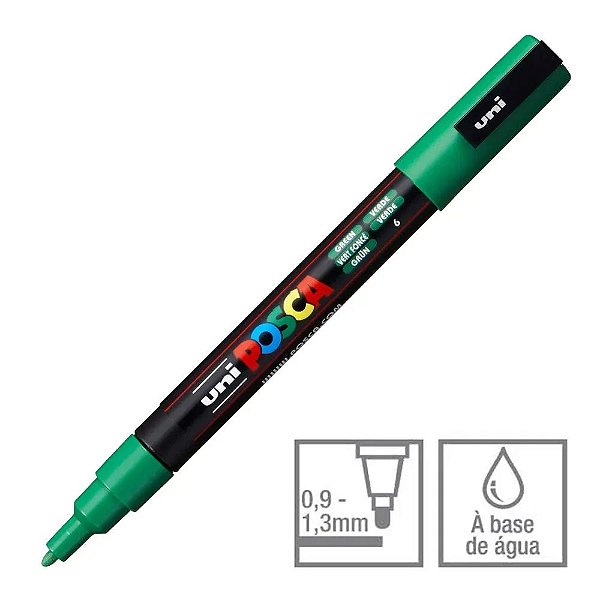 Caneta Bulled Shaped Posca 3m Verde - Uni