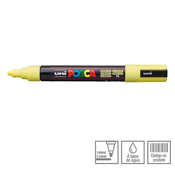 Caneta Bulled Shaped Posca 5m Amarelo Por Sol -uni