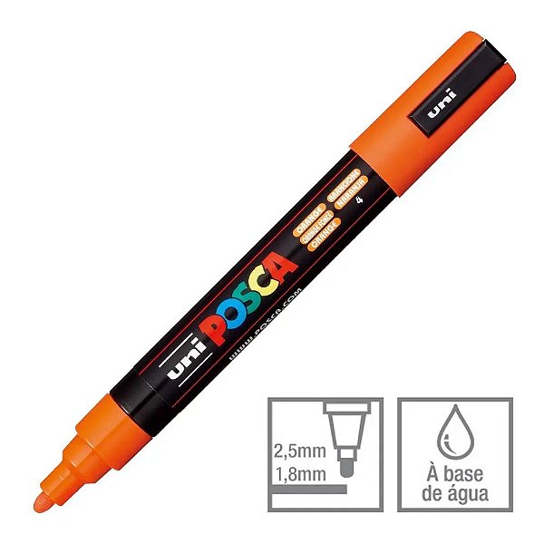 Caneta Bulled Shaped Posca 5m Laranja - Uni