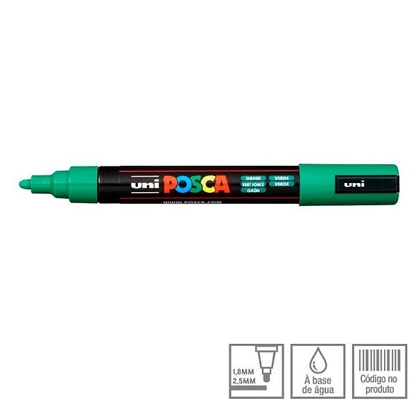Caneta Bulled Shaped Posca 5m Verde - Uni