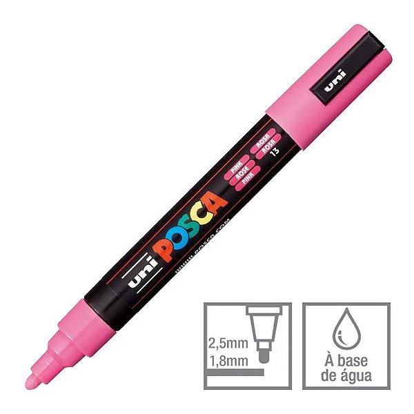 Caneta Bulled Shaped Posca 5m Rosa - Uni Ball