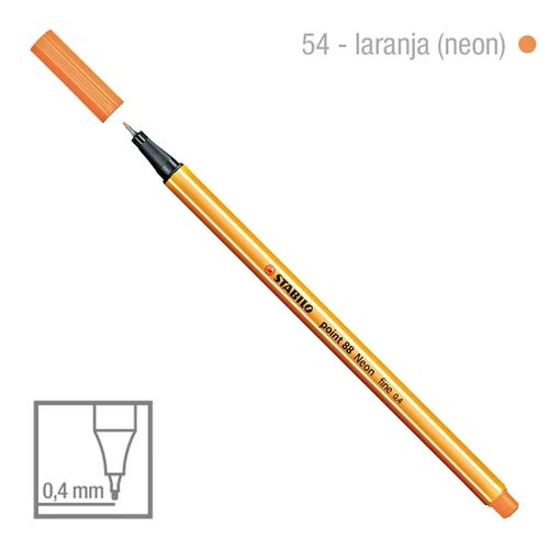 Caneta Point 88/054 0,4mm Neon Laranja - Stabilo