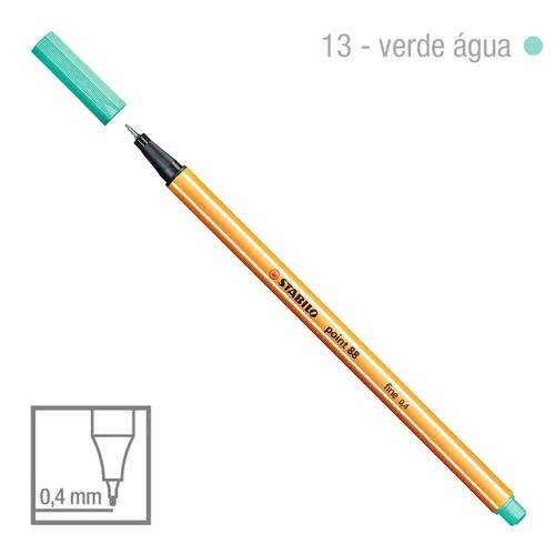 Caneta Point 88/13 0,4mm Verde Agua - Stabilo
