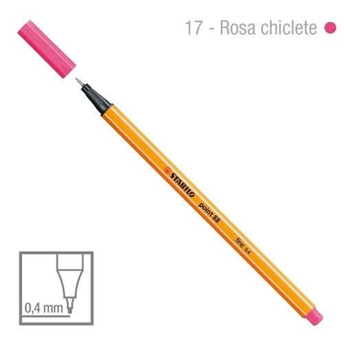 Caneta Point 88/17 0,4mm Rosa Chiclete - Stabilo