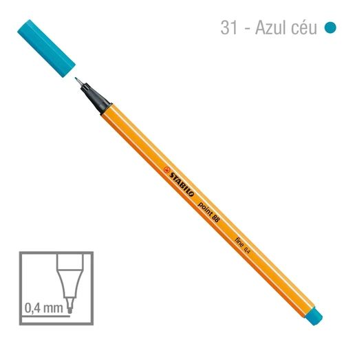 Caneta Point 88/31 0,4mm Azul Ceu - Stabilo