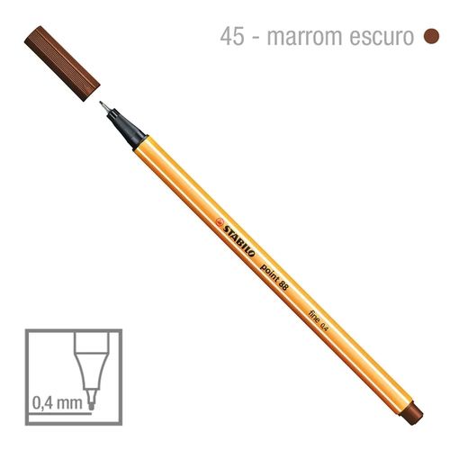Caneta Point 88/45 0,4mm Marrom Escuro - Stabilo