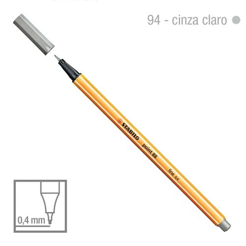 Caneta Point 88/94 0,4mm Cinza Claro - Stabilo