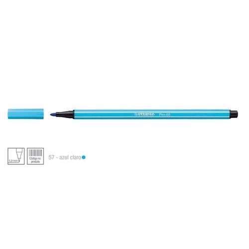 Caneta Point 68/57 1,0mm Azul Claro - Stabilo
