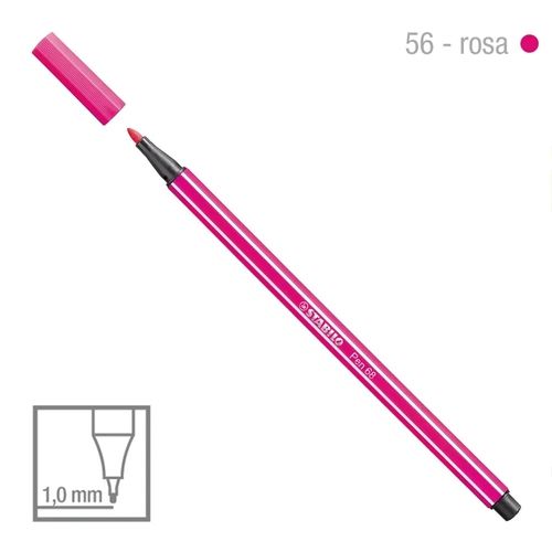 Caneta Point 68/56 1,0mm Rosa - Stabilo