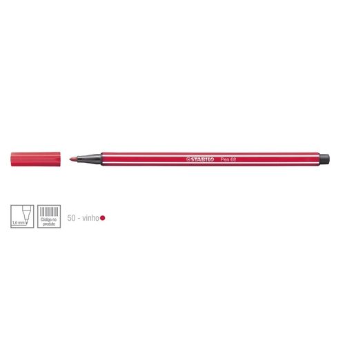 Caneta Point 68/50 1,0mm Vinho - Stabilo