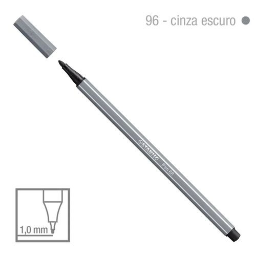 Caneta Point 68/96 1,0mm Cinza Escuro - Stabilo