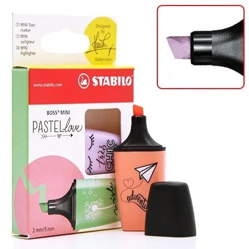 Marca Texto C/3 Love Mini Pastel Sortido - Stabilo