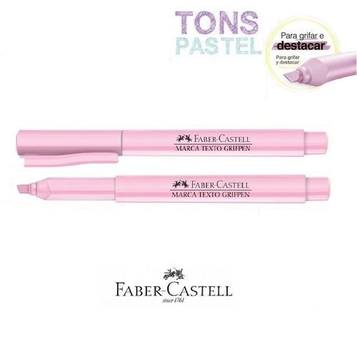 Caneta Marca Texto Grifpen Pastel Rosa - Faber