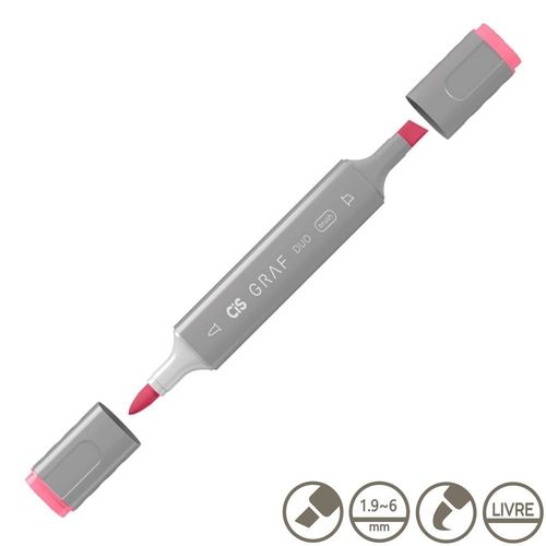 Marcador Graf Duo Brush 003 Rosa Red - Cis