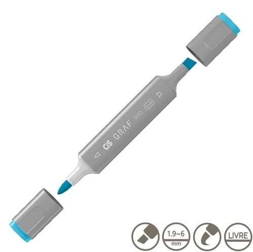 Marcador Graf Duo Brush 076 Sky Blue - Cis