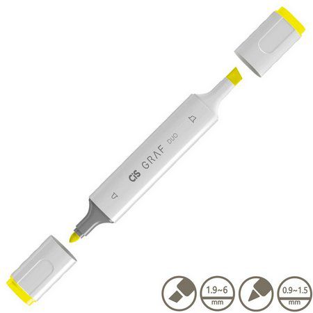 Marcador Graf Duo 123 Fluorescent Yellow - Cis