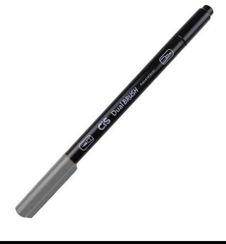 Marcador Dual Brush Aquarelavel 45 Cinza 9c - Cis