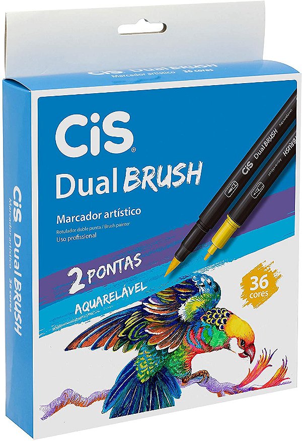 Estojo C/36 Marcador Dual Brush Aquarelavel - Cis