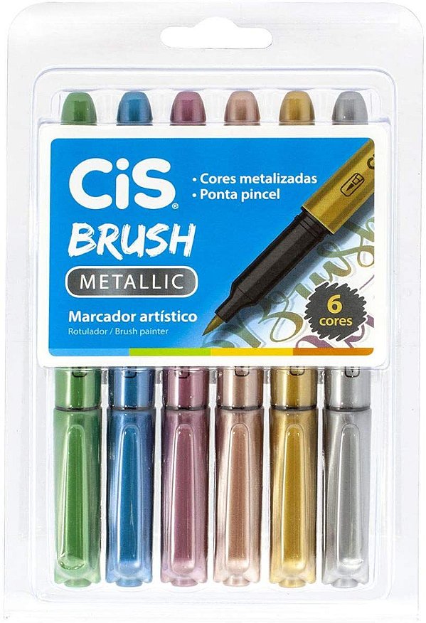 Estojo C/6 Marcador Brush Metallic - Cis