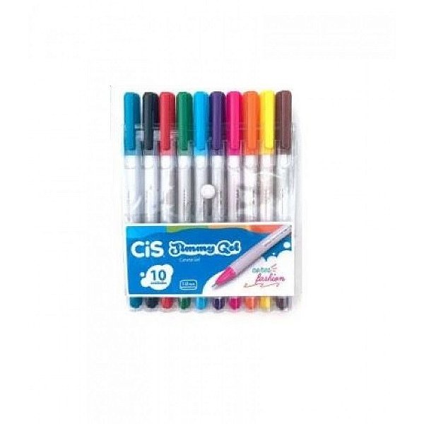 Estojo C/10 Caneta Jimmy Gel 1.0mm Fashion - Cis